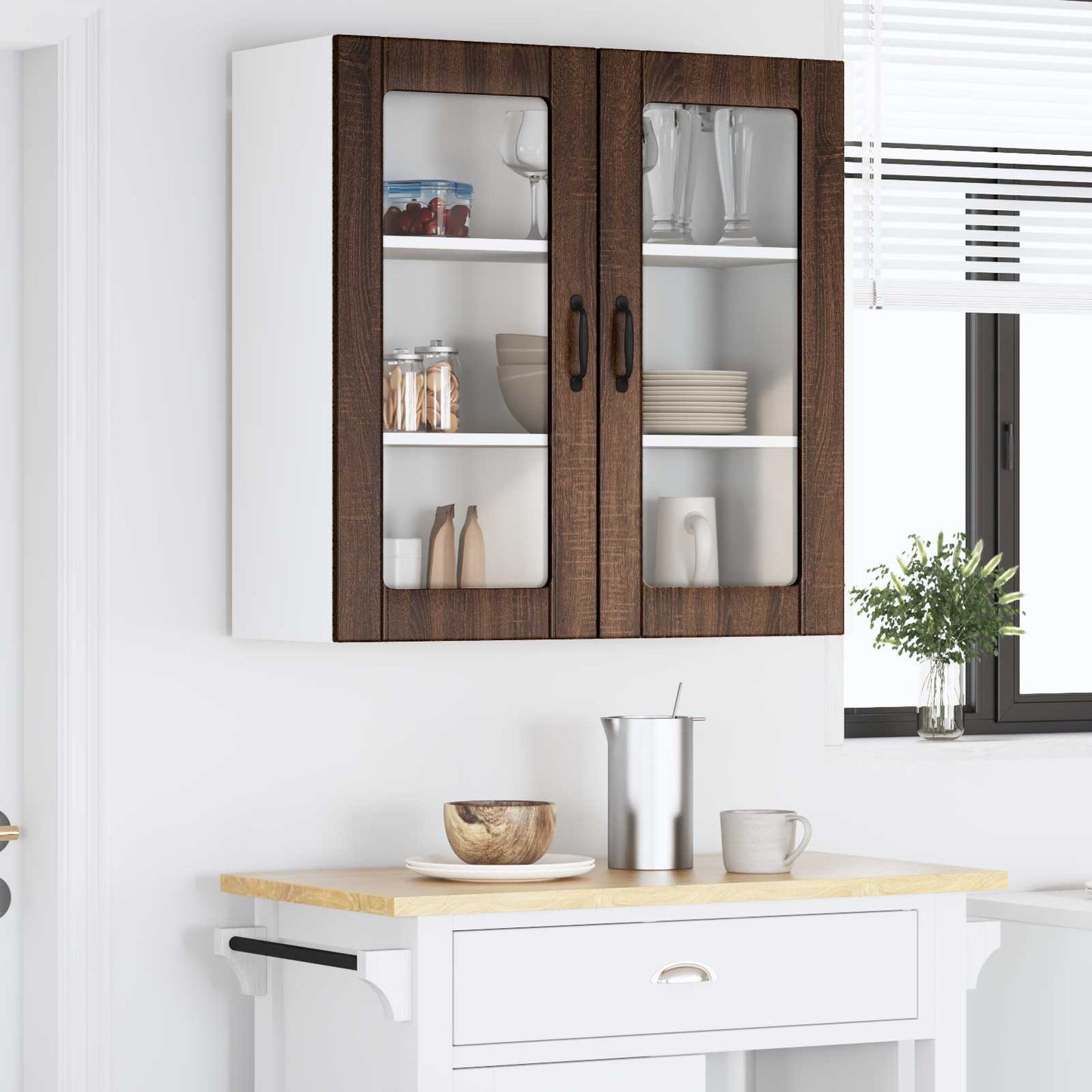 Væglågskab LUCCA Brunt eg 80 x 31 x 80 cm Konstrueret træ