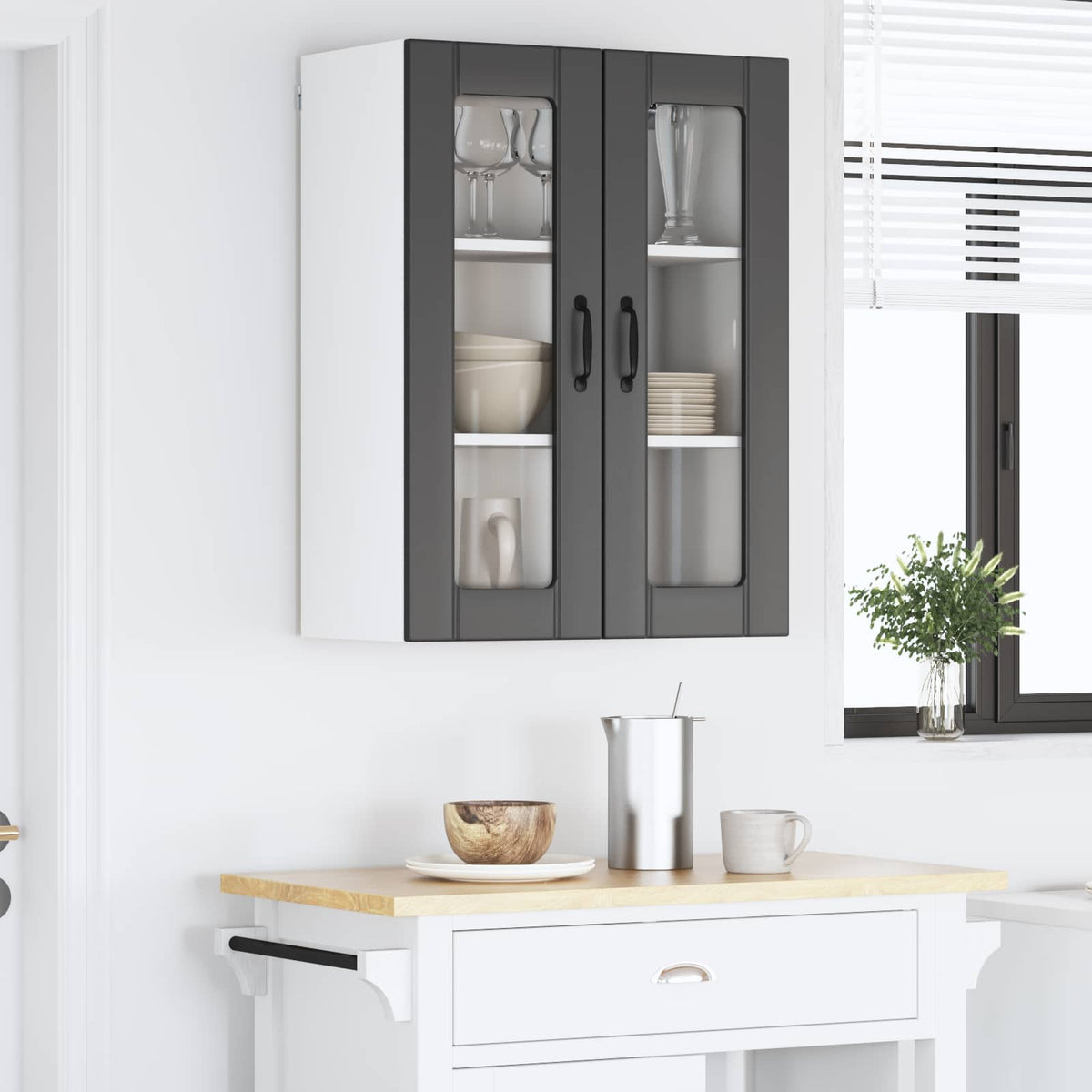 Væglågskab LUCCA Sort 60 x 31 x 80 cm Konstrueret træ