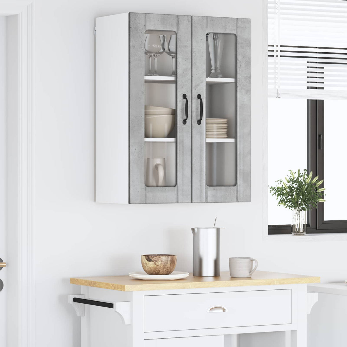 Væglågskab LUCCA Betongrå 60 x 31 x 80 cm Konstrueret træ