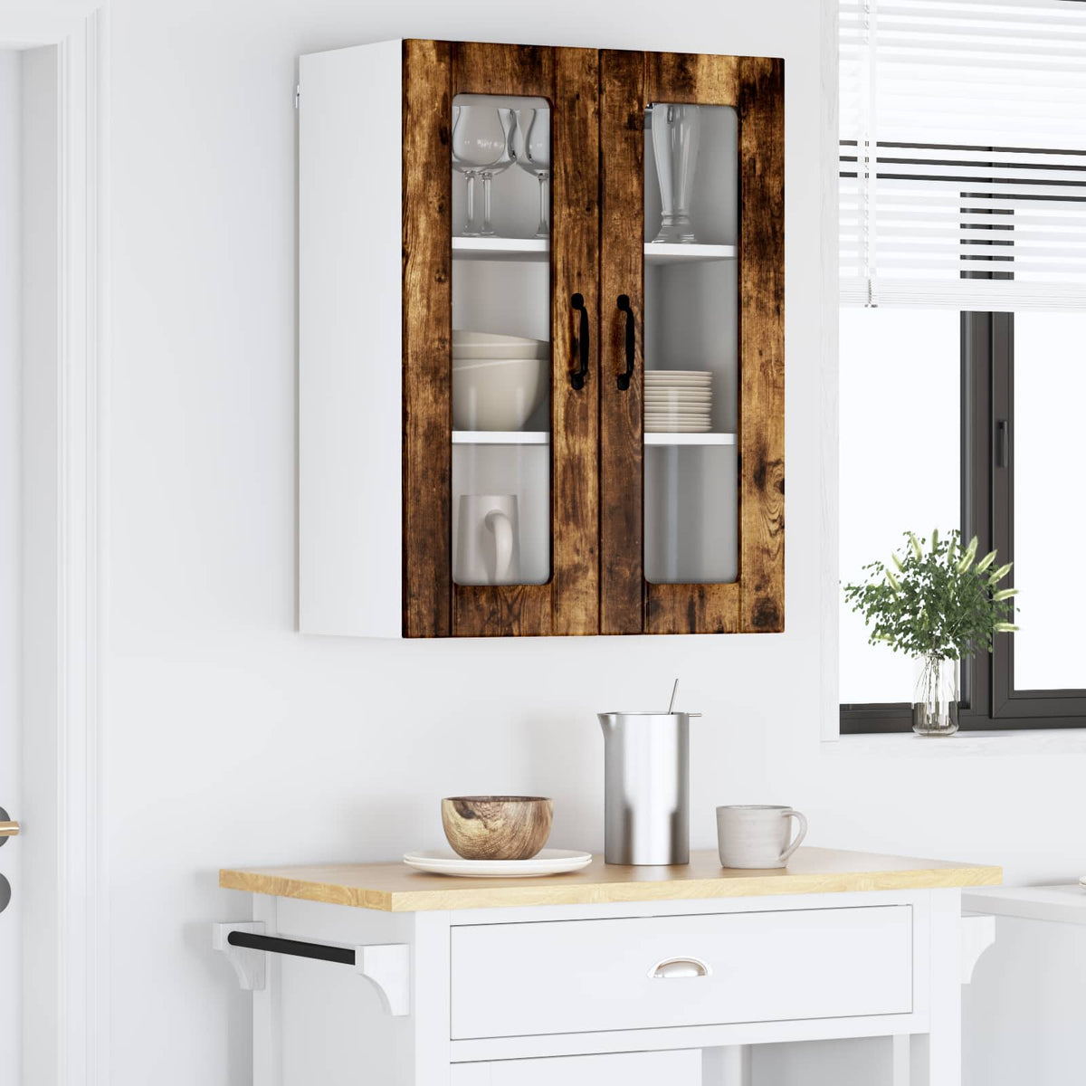 Væglågskab LUCCA Røget eg 60 x 31 x 80 cm Konstrueret træ