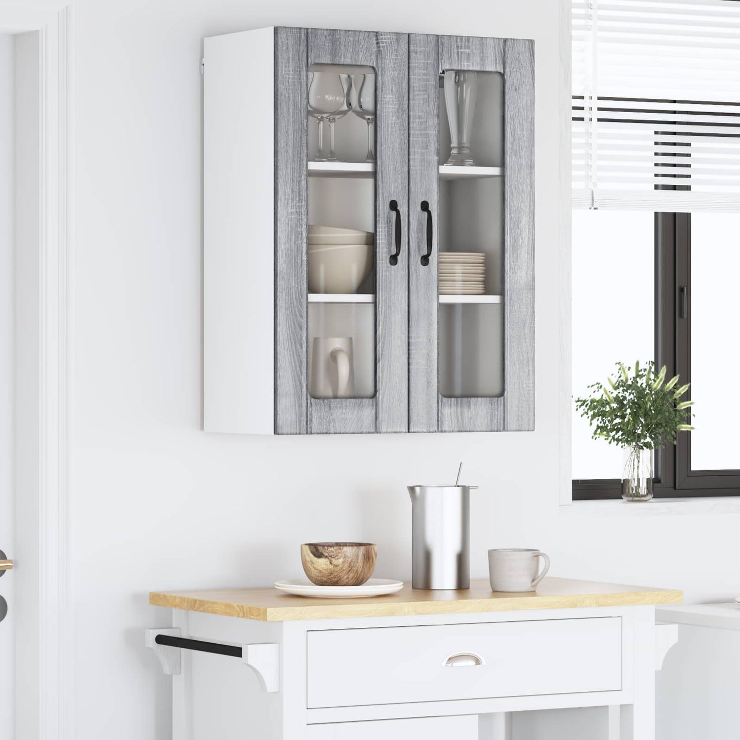 Væglågskab LUCCA Grå sonoma-eg 60 x 31 x 80 cm Konstrueret træ