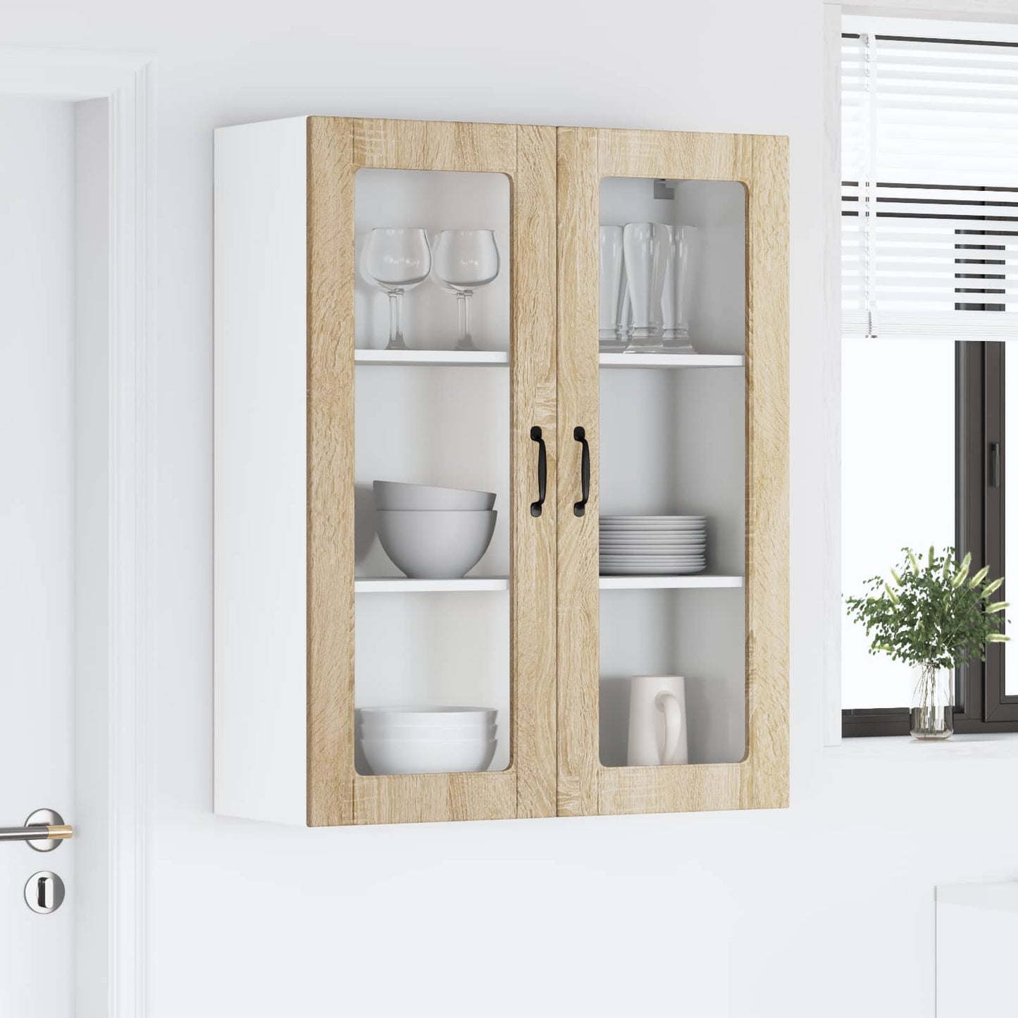 Væglågskab LUCCA Sonoma-eg 80 x 31 x 100 cm Konstrueret træ