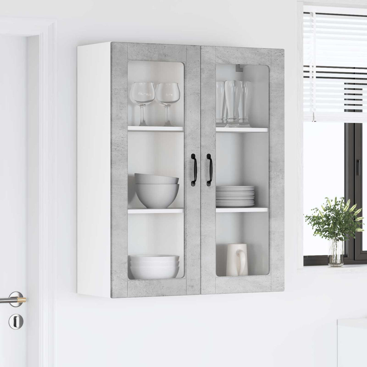 Væglågskab LUCCA Betongrå 80 x 31 x 100 cm Konstrueret træ