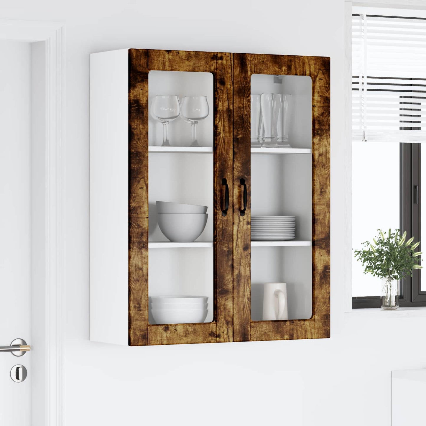 Væglågskab LUCCA Røget eg 80 x 31 x 100 cm Konstrueret træ