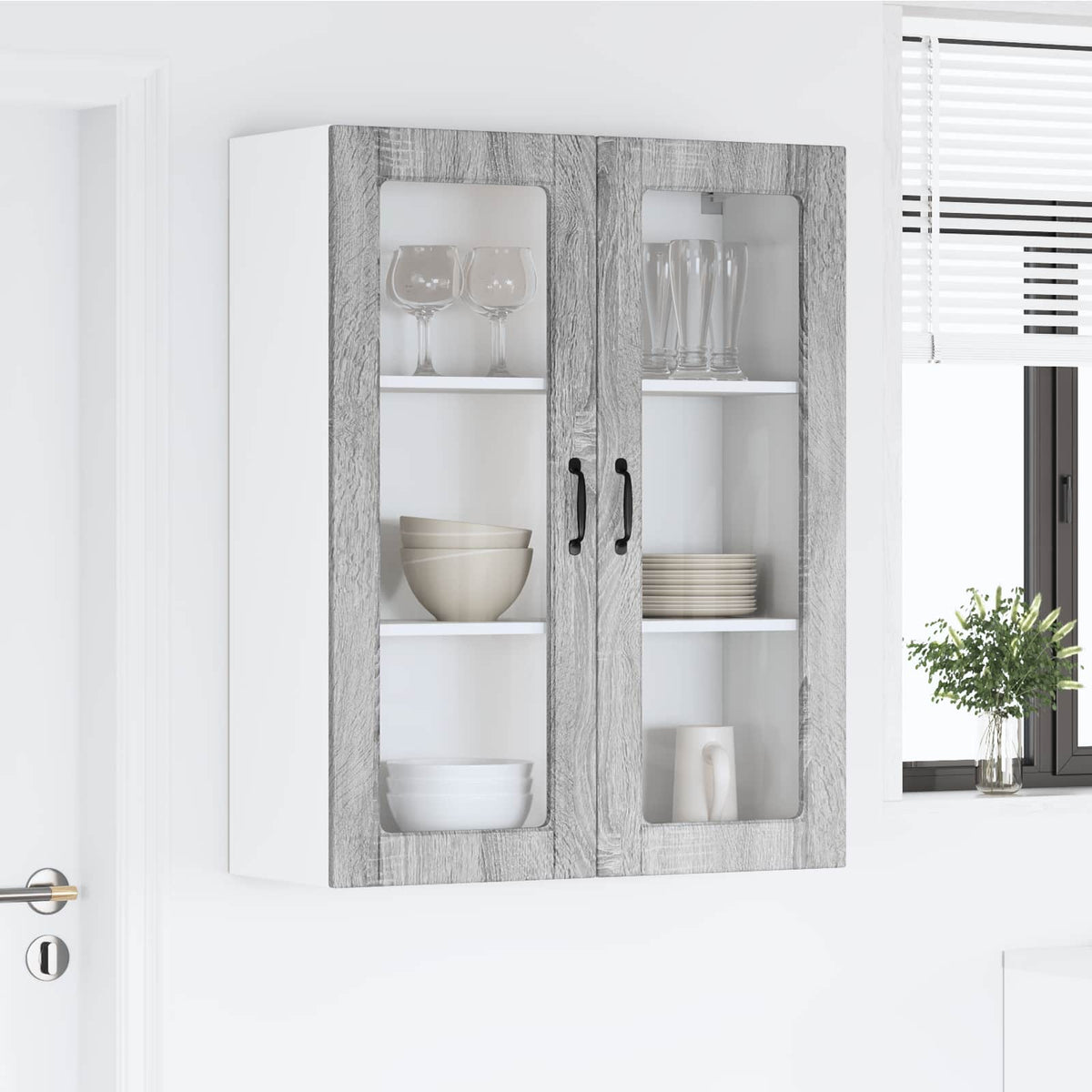 Væglågskab LUCCA Grå sonoma-eg 80 x 31 x 100 cm Konstrueret træ