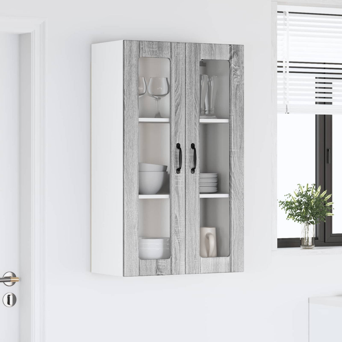 Væglågskab LUCCA Grå sonoma-eg 60 x 31 x 100 cm Konstrueret træ