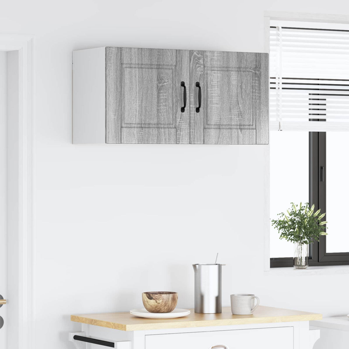 Vægskab PORTO Grå Sonoma 80 x 31 x 40 cm Konstrueret træ