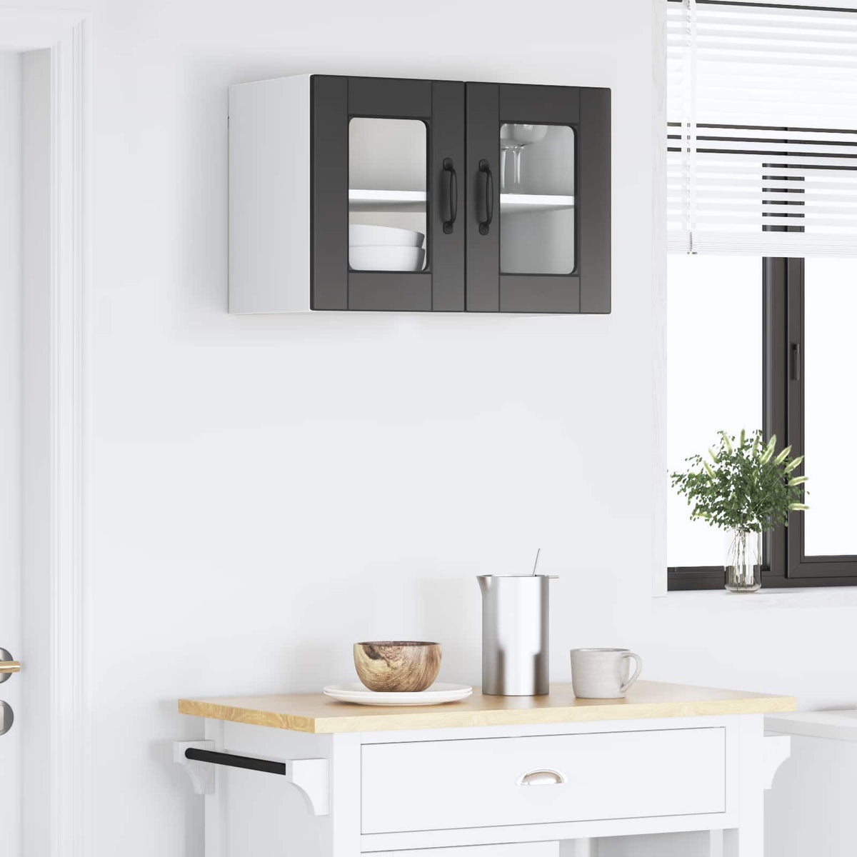 Væglågskab PORTO Sort 60 x 31 x 40 cm Konstrueret træ