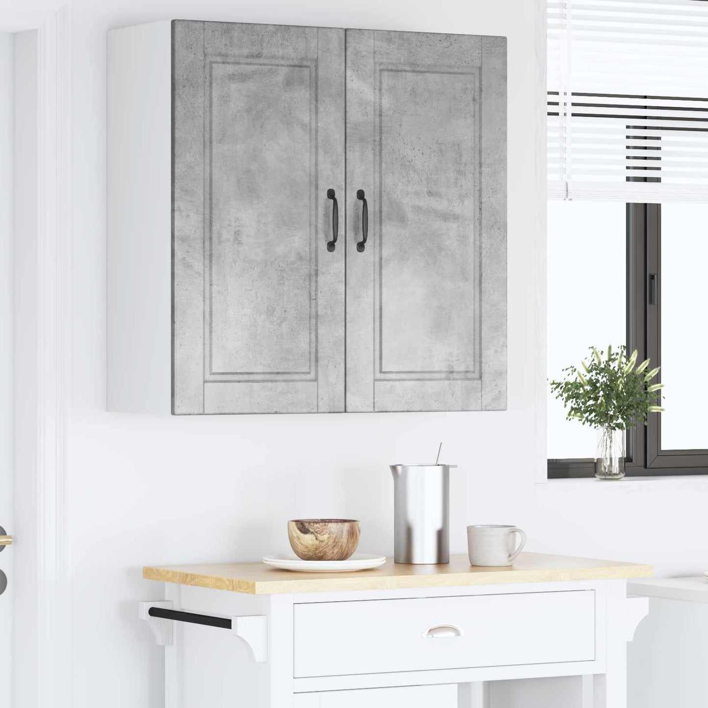 Vægskab PORTO Beton Grå 80 x 31 x 80 cm Konstrueret træ
