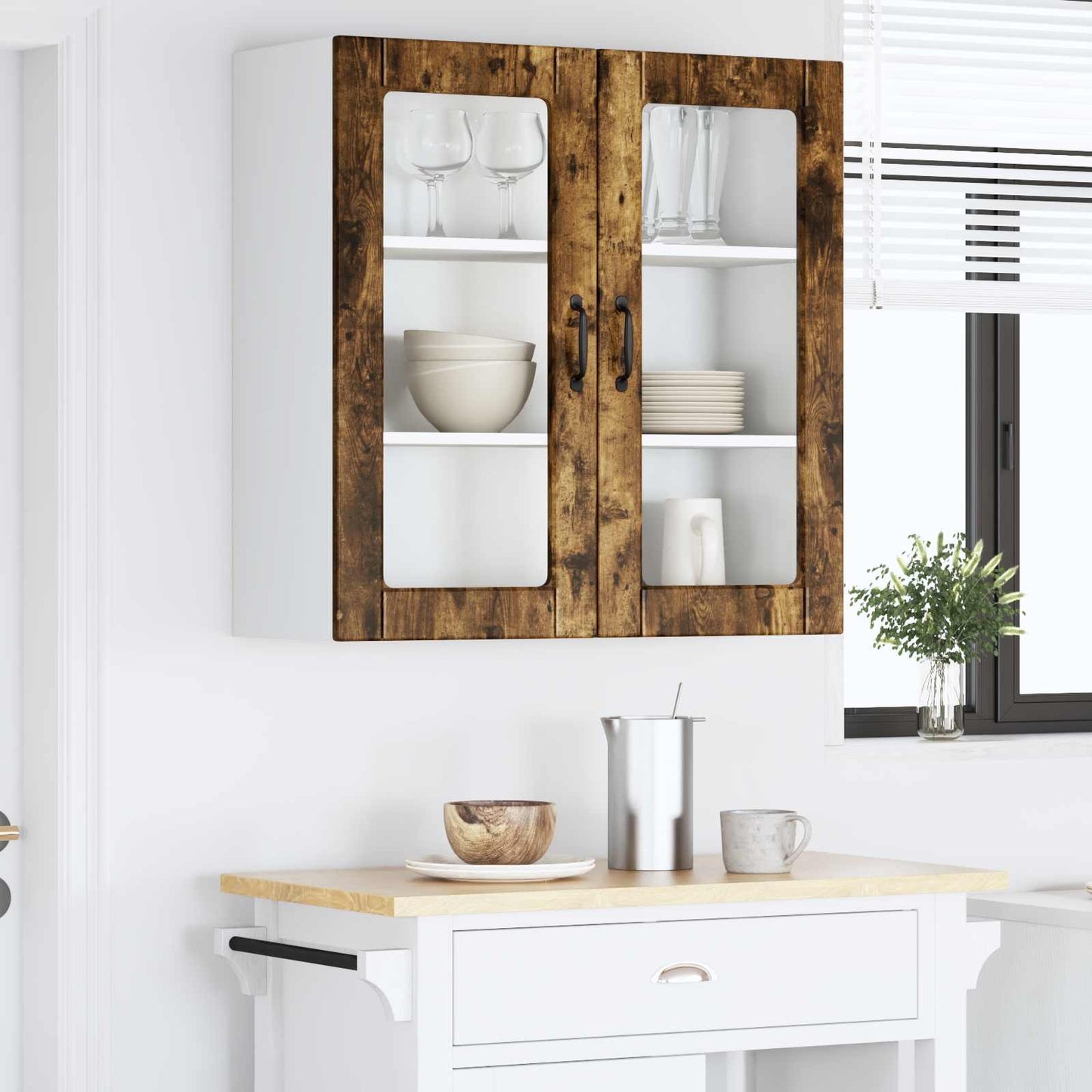 Væglågskab PORTO Røget eg 80 x 31 x 80 cm Konstrueret træ