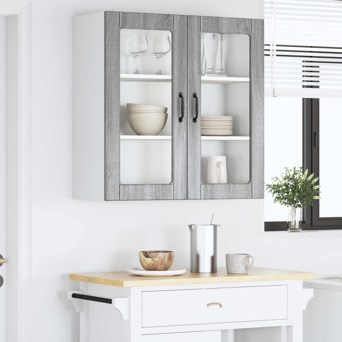 Væglågskab PORTO Grå Sonoma 80 x 31 x 80 cm Konstrueret træ
