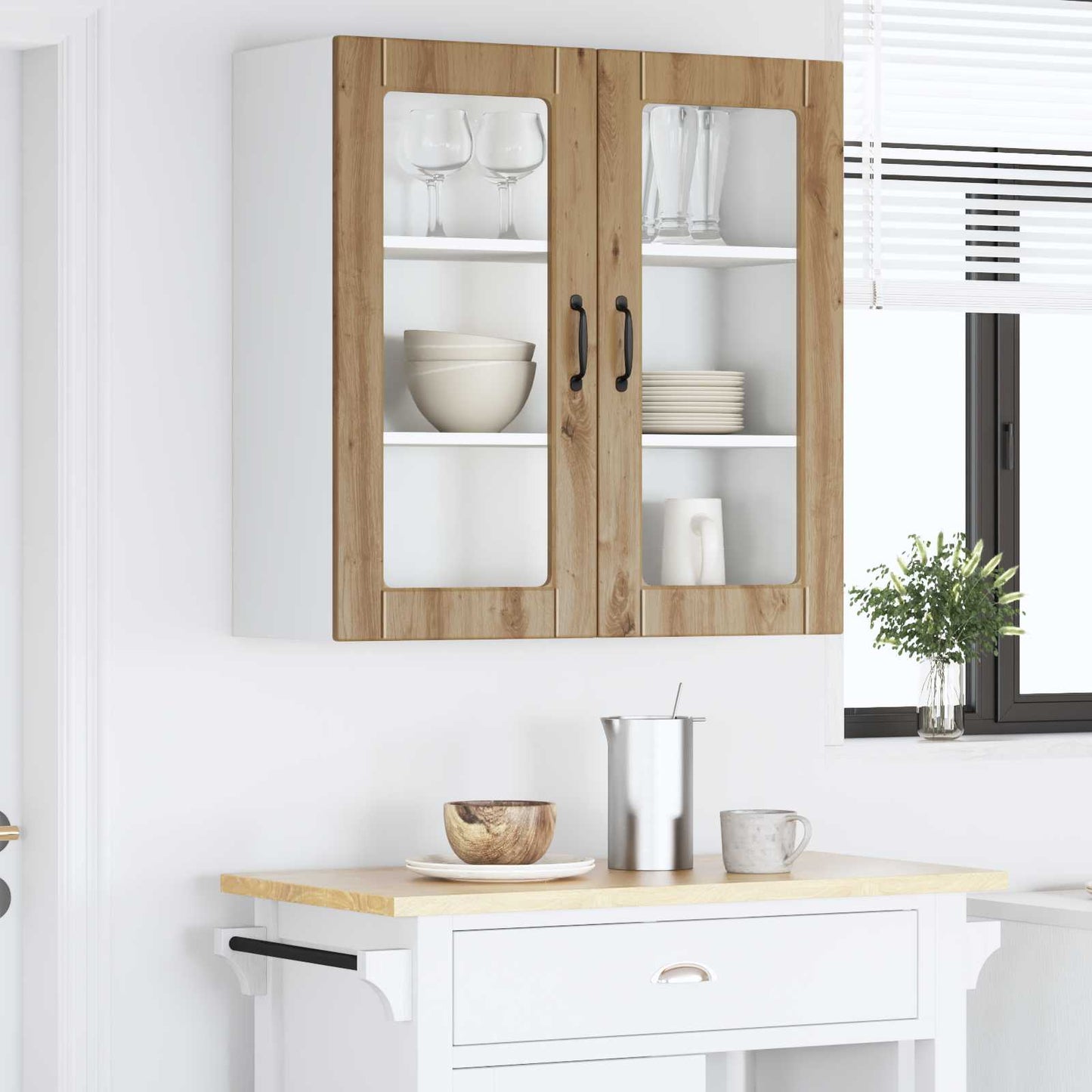Væglågskab PORTO Artisan Egetræ 80 x 31 x 80 cm Konstrueret træ