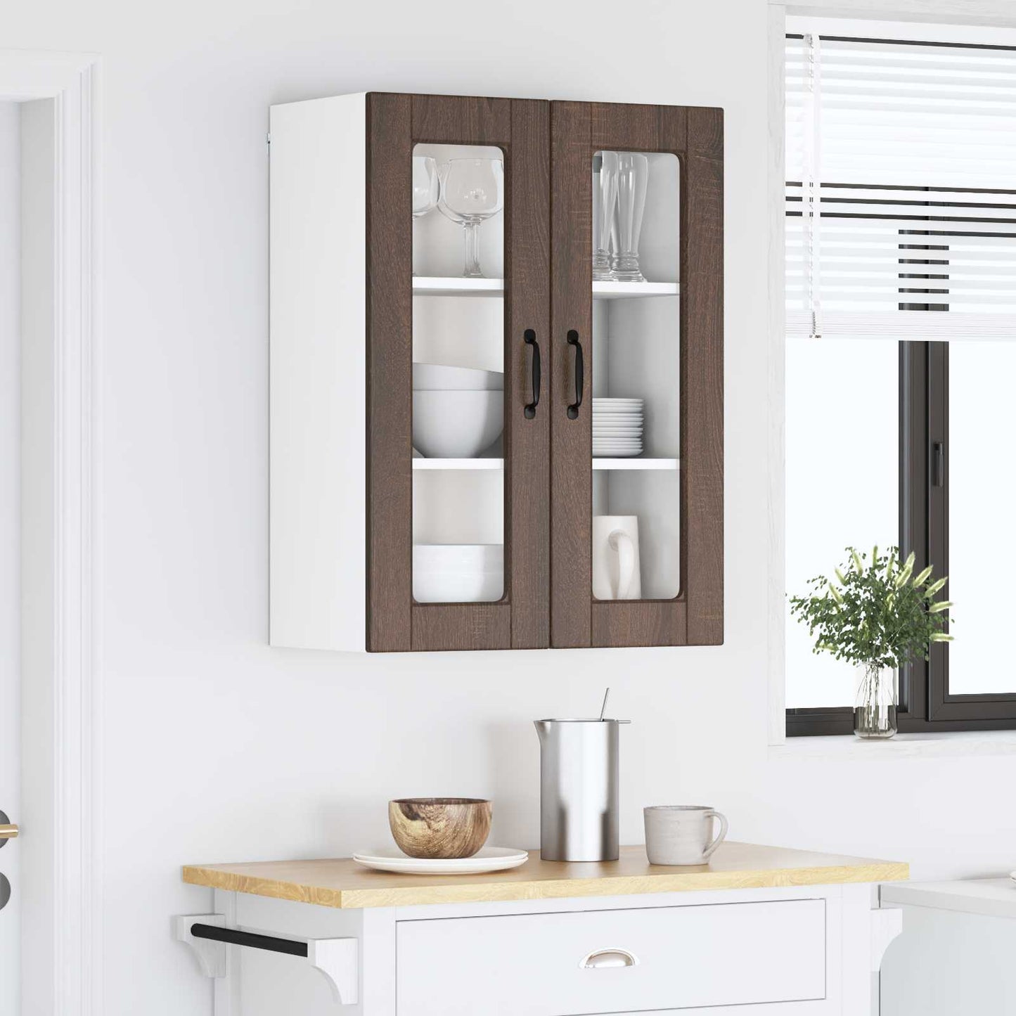 Væglågskab PORTO Brun eg 60 x 31 x 80 cm Konstrueret træ