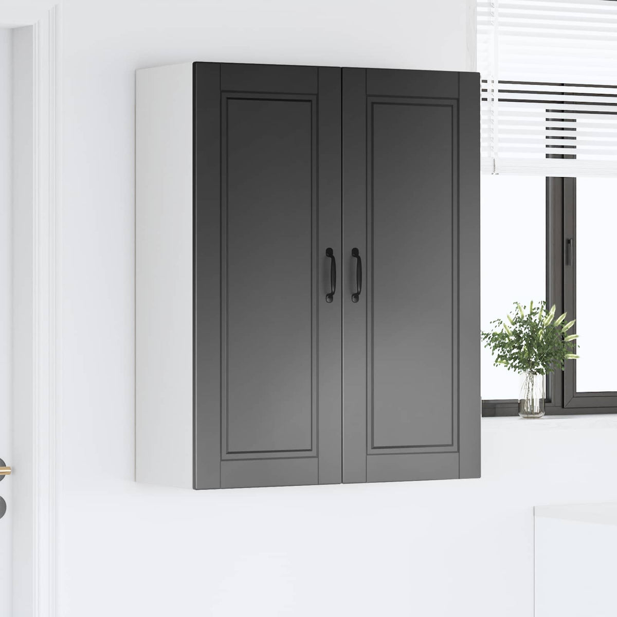 Vægskab PORTO Sort 80 x 31 x 100 cm Konstrueret træ