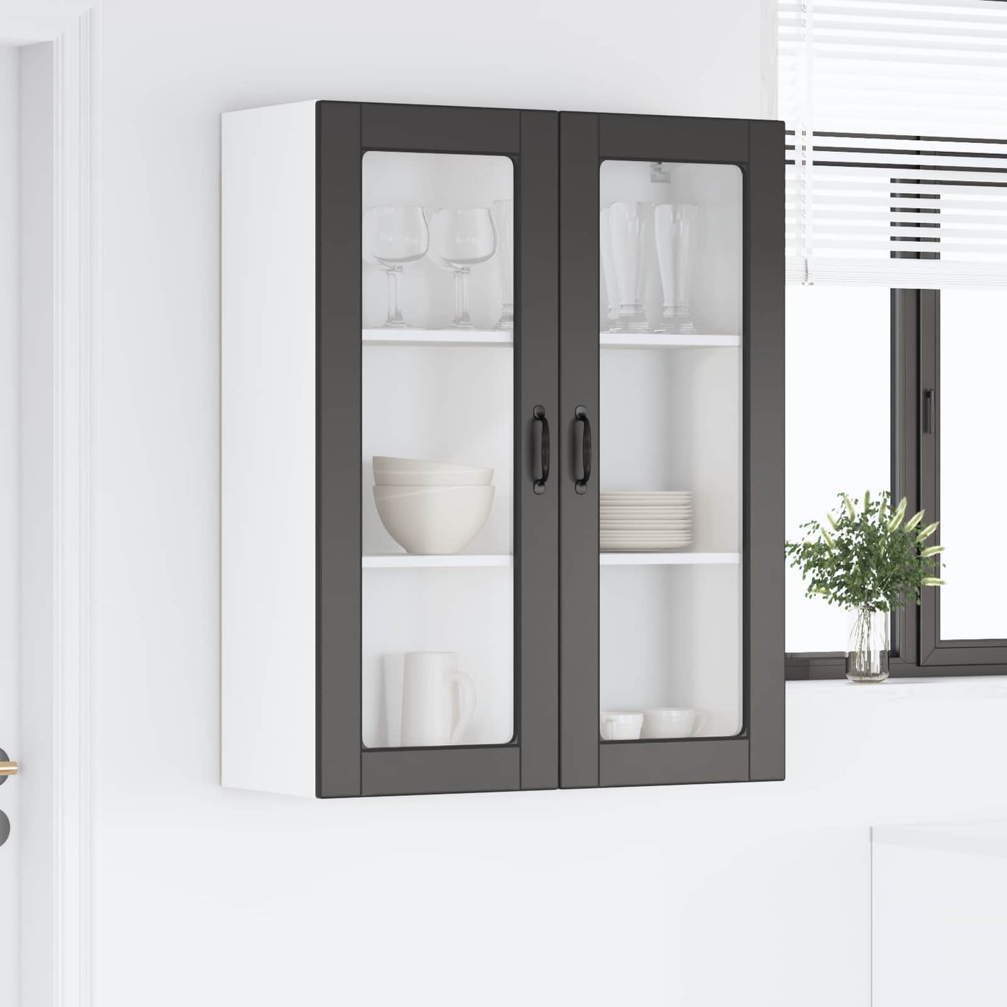 Væglågskab PORTO Sort 80 x 31 x 100 cm Konstrueret træ