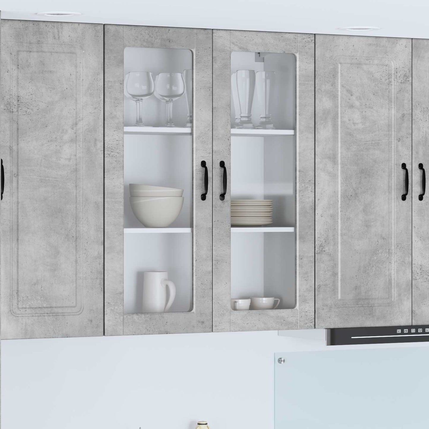Væglågskab PORTO Beton Grå 80 x 31 x 100 cm Konstrueret træ