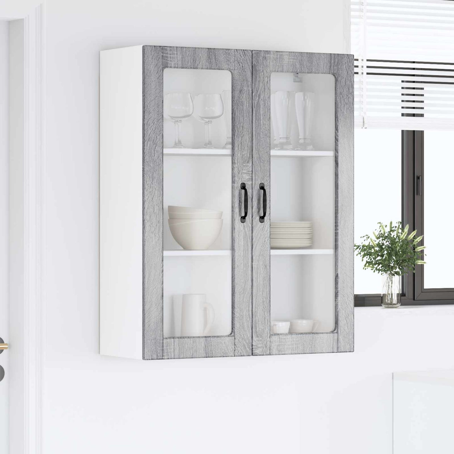 Væglågskab PORTO Grå Sonoma 80 x 31 x 100 cm Konstrueret træ
