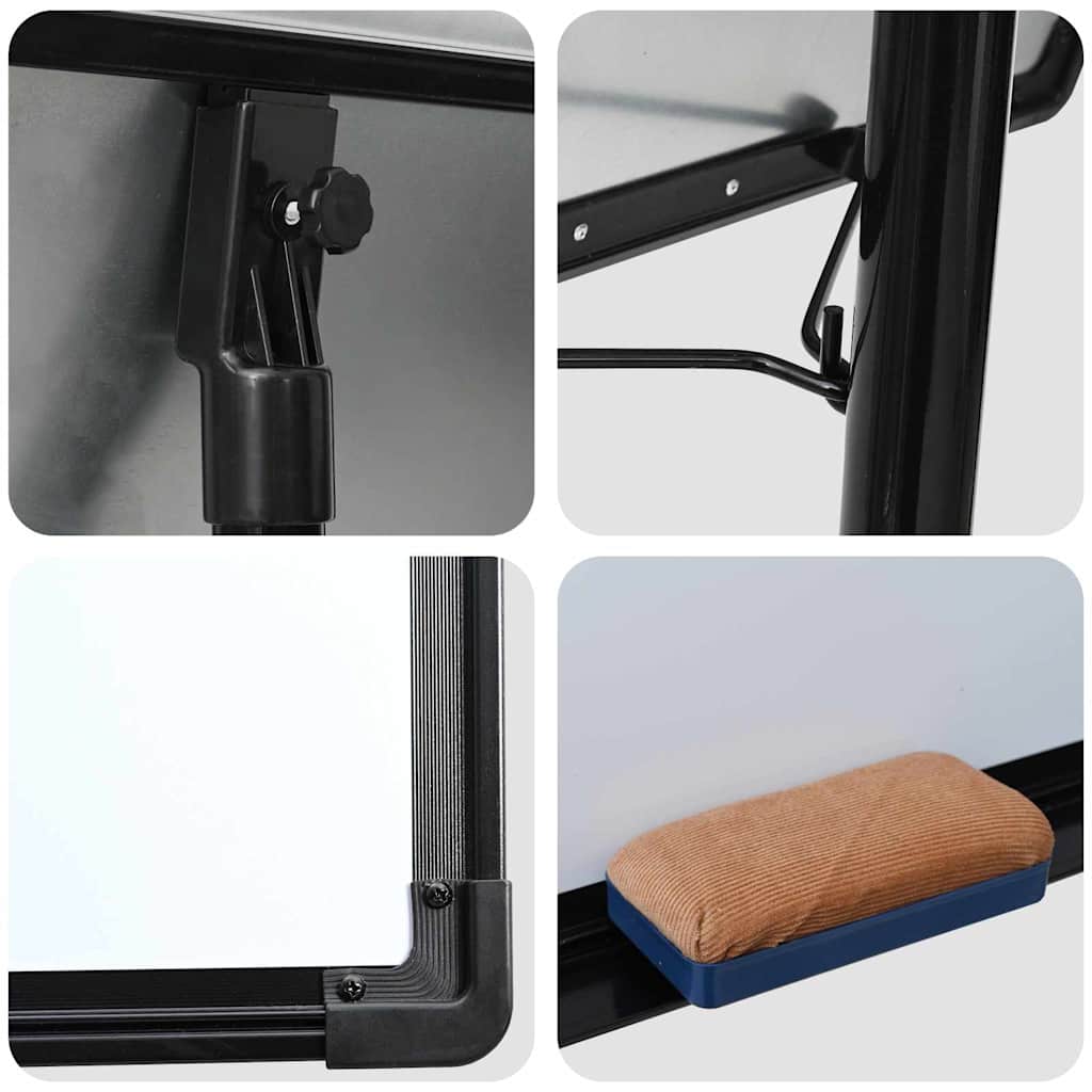 Magnetisk whiteboard Sort og Hvid 62 x 62,5 x 197 cm EPS