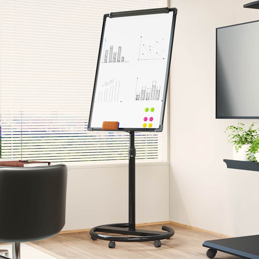 Magnetisk whiteboard Sort og Hvid 62 x 62,5 x 197 cm EPS