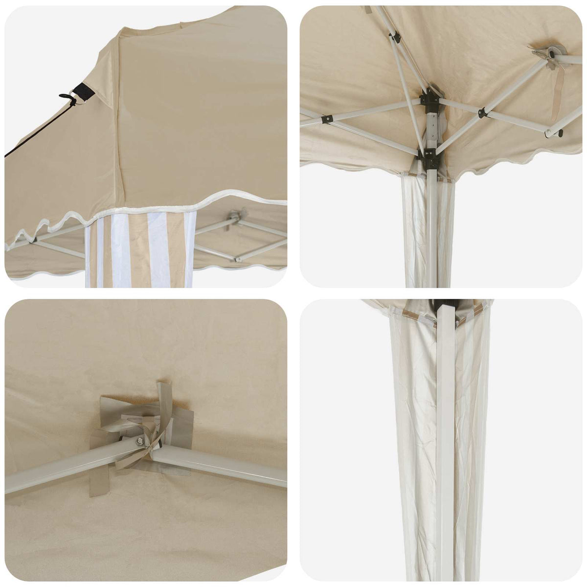 Pop-up Festtelt 195 x 195 x 245 cm Cremefarvet Oxford stof