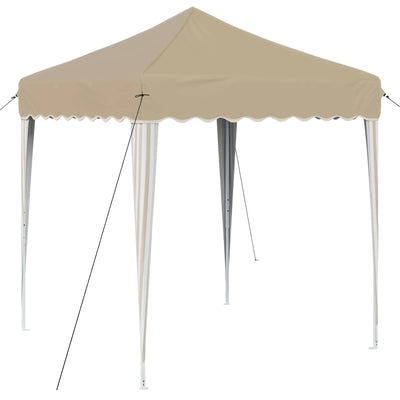 Pop-up Festtelt 195 x 195 x 245 cm Cremefarvet Oxford stof