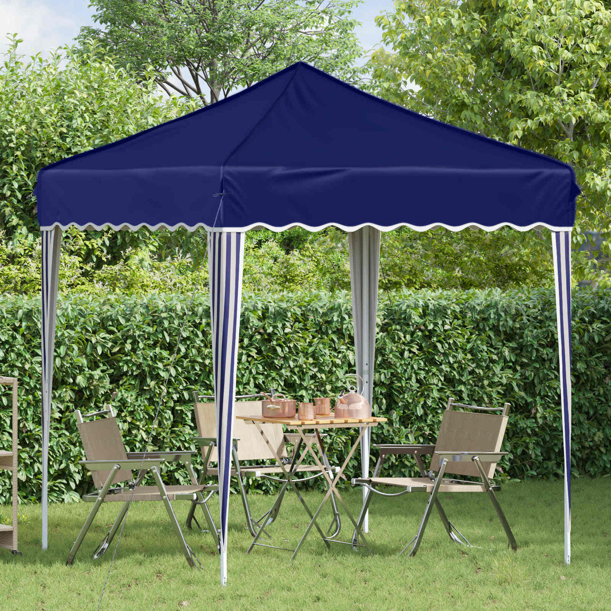 Pop-up Festtelt 195 x 195 x 245 cm Blå Oxford stof