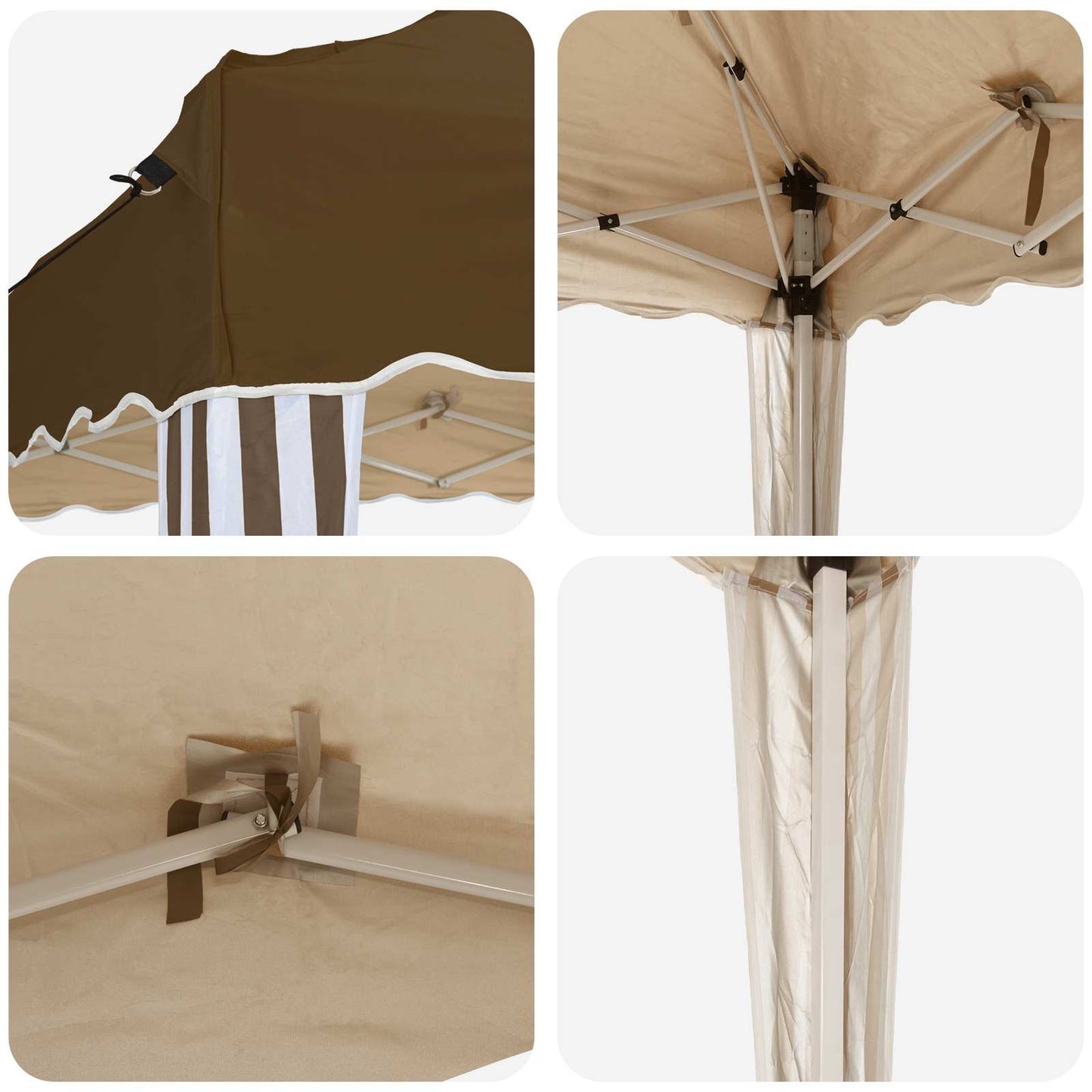 Pop-up Festtelt 195 x 195 x 245 cm Gråbrun Oxford stof