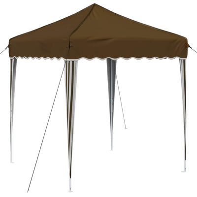 Pop-up Festtelt 195 x 195 x 245 cm Gråbrun Oxford stof