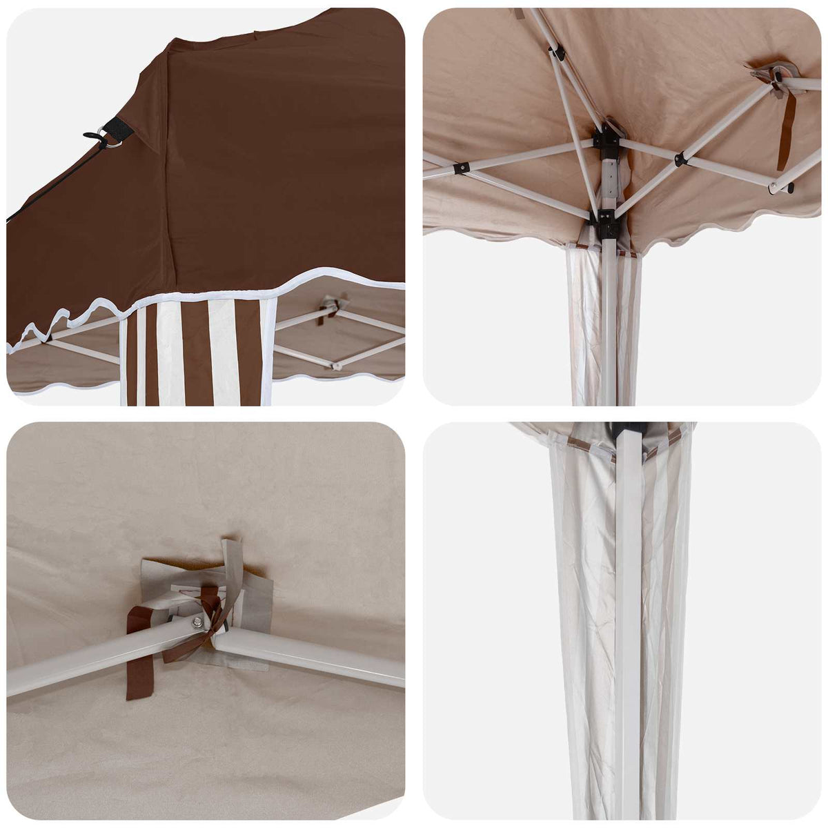 Pop-up Festtelt 195 x 195 x 245 cm Brun Oxford stof