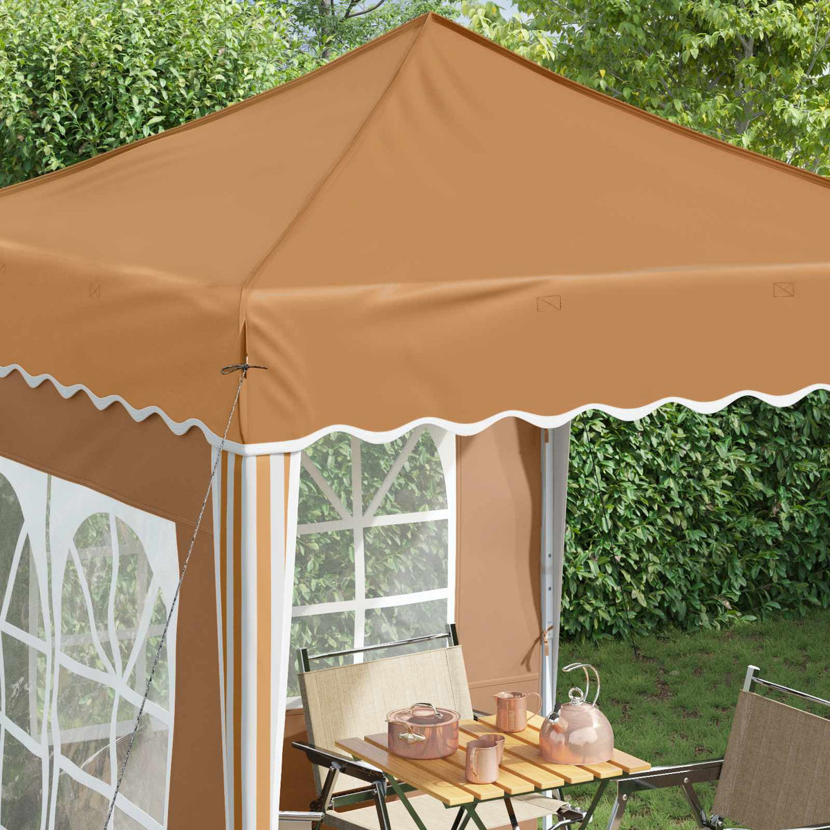 Pop-up Festtelt 195 x 195 x 245 cm Beige Oxford stof