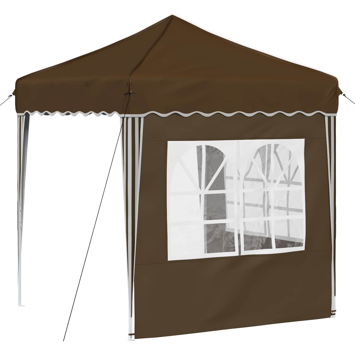 Pop-up Festtelt 195 x 195 x 245 cm Gråbrun Oxford stof