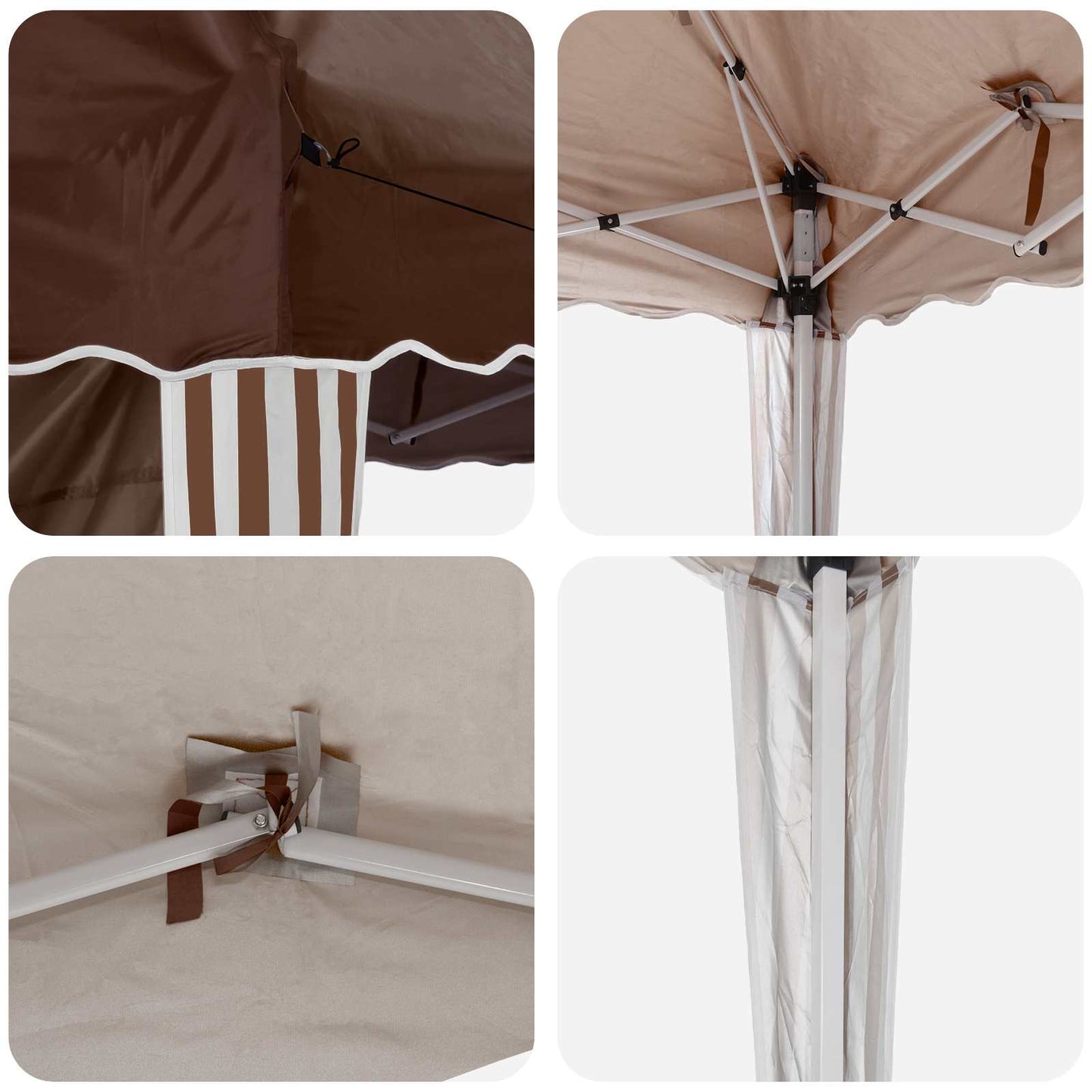 Pop-up Festtelt 195 x 195 x 245 cm Brun Oxford stof