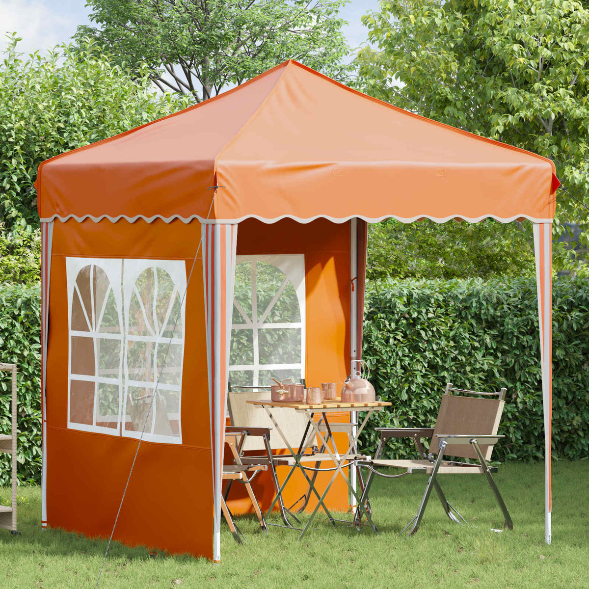 Pop-up Festtelt 195 x 195 x 245 cm Orange Oxford stof