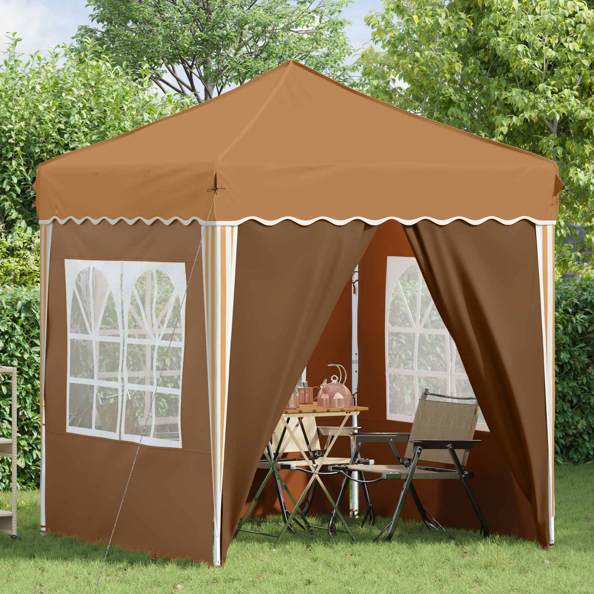 Pop-up Festtelt 195 x 195 x 245 cm Beige Oxford stof