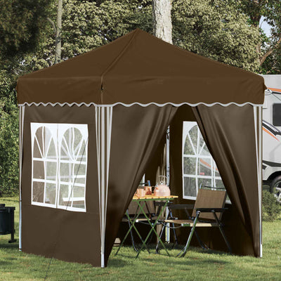 Pop-up Festtelt 195 x 195 x 245 cm Gråbrun Oxford stof