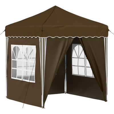 Pop-up Festtelt 195 x 195 x 245 cm Gråbrun Oxford stof