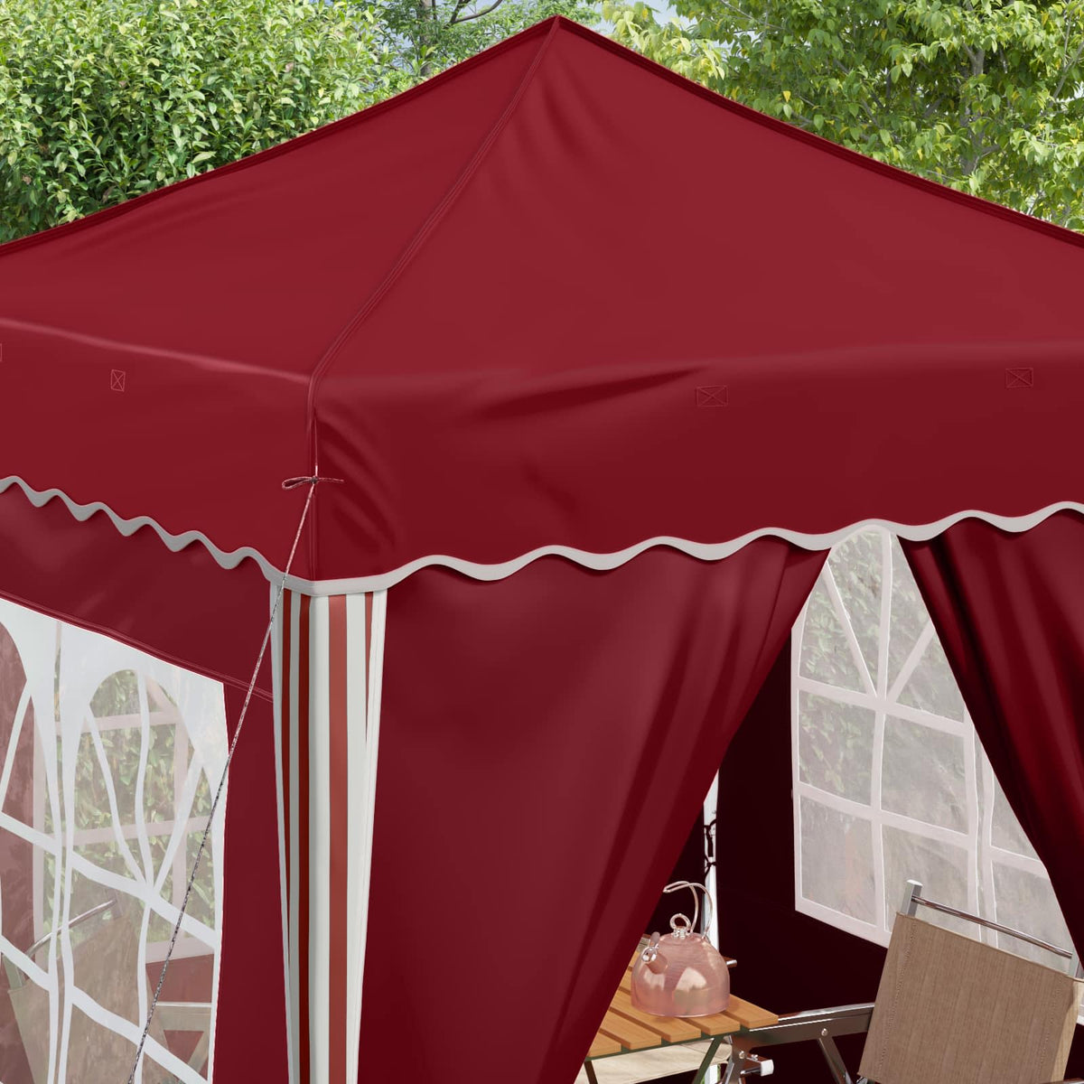 Pop-up Festtelt 195 x 195 x 245 cm Bordeaux Oxford stof
