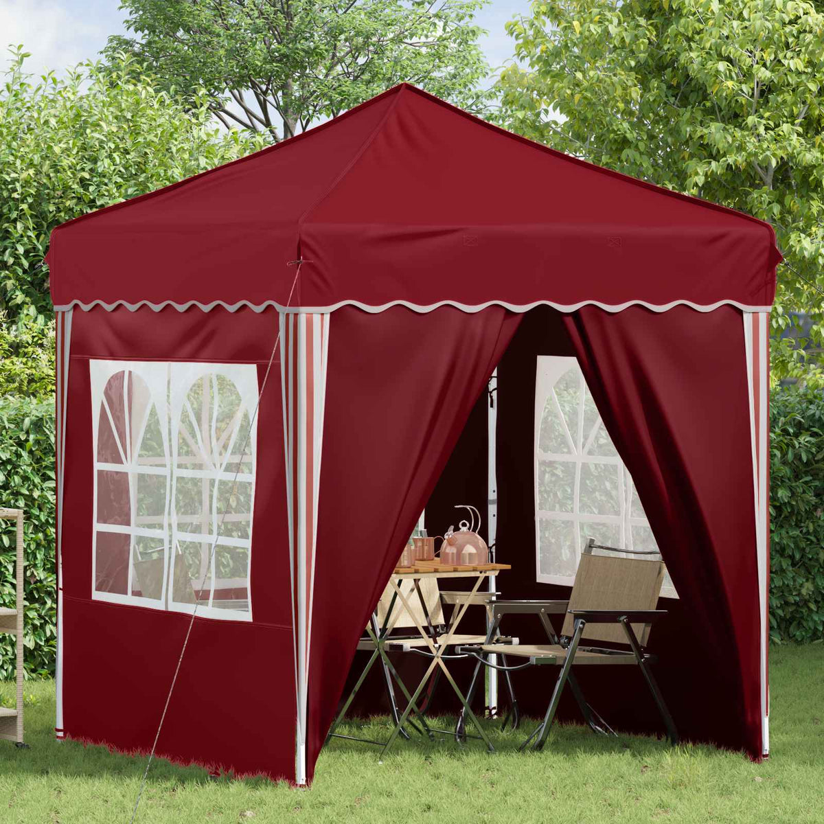 Pop-up Festtelt 195 x 195 x 245 cm Bordeaux Oxford stof
