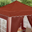 Pop-up Festtelt 195 x 195 x 245 cm Terrakotta Oxford stof