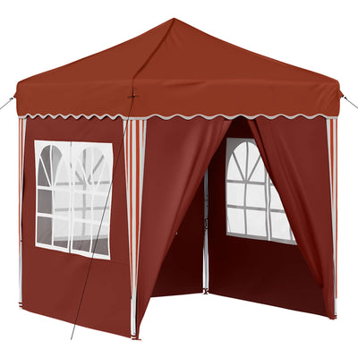 Pop-up Festtelt 195 x 195 x 245 cm Terrakotta Oxford stof