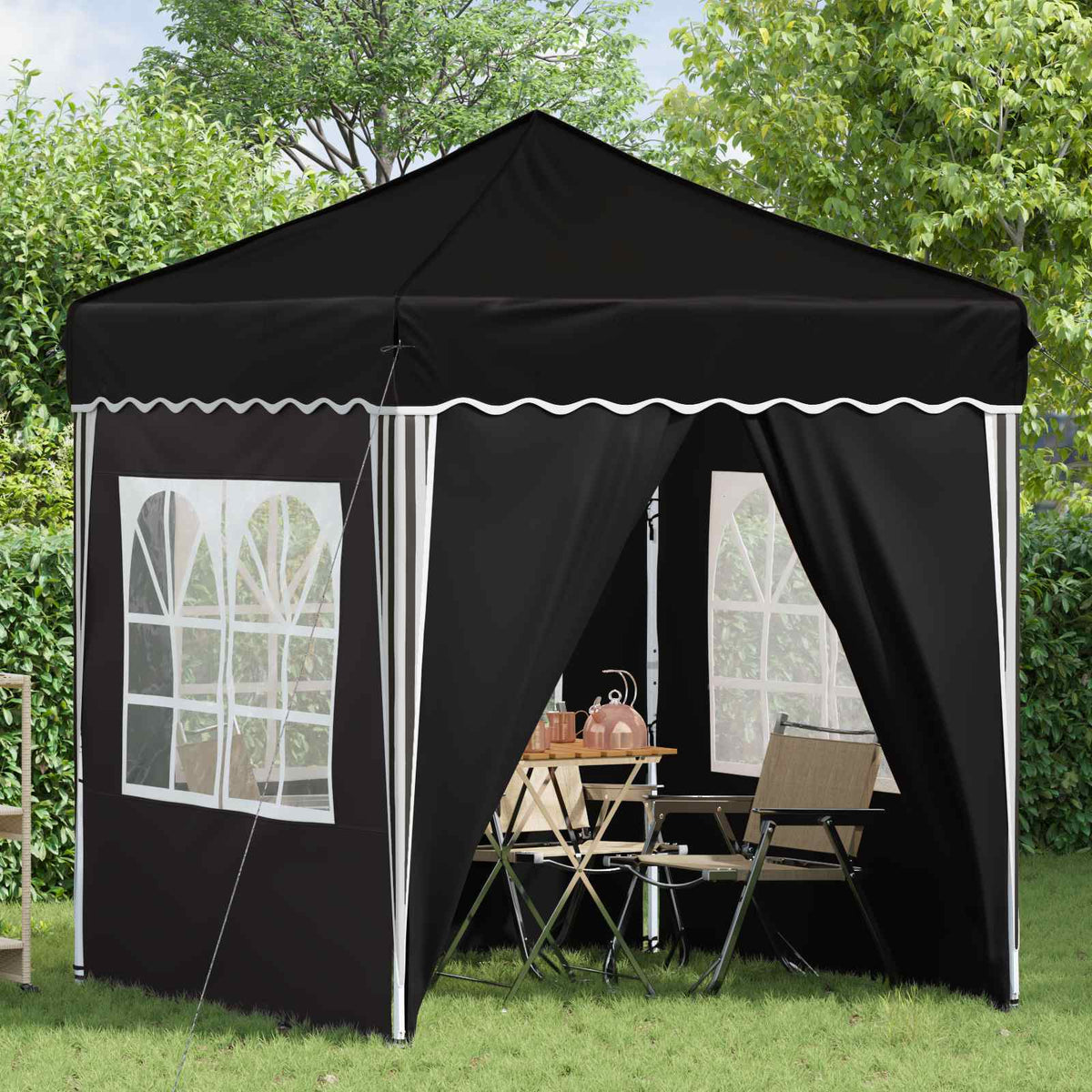 Pop-up Festtelt 195 x 195 x 245 cm Sort Oxford stof