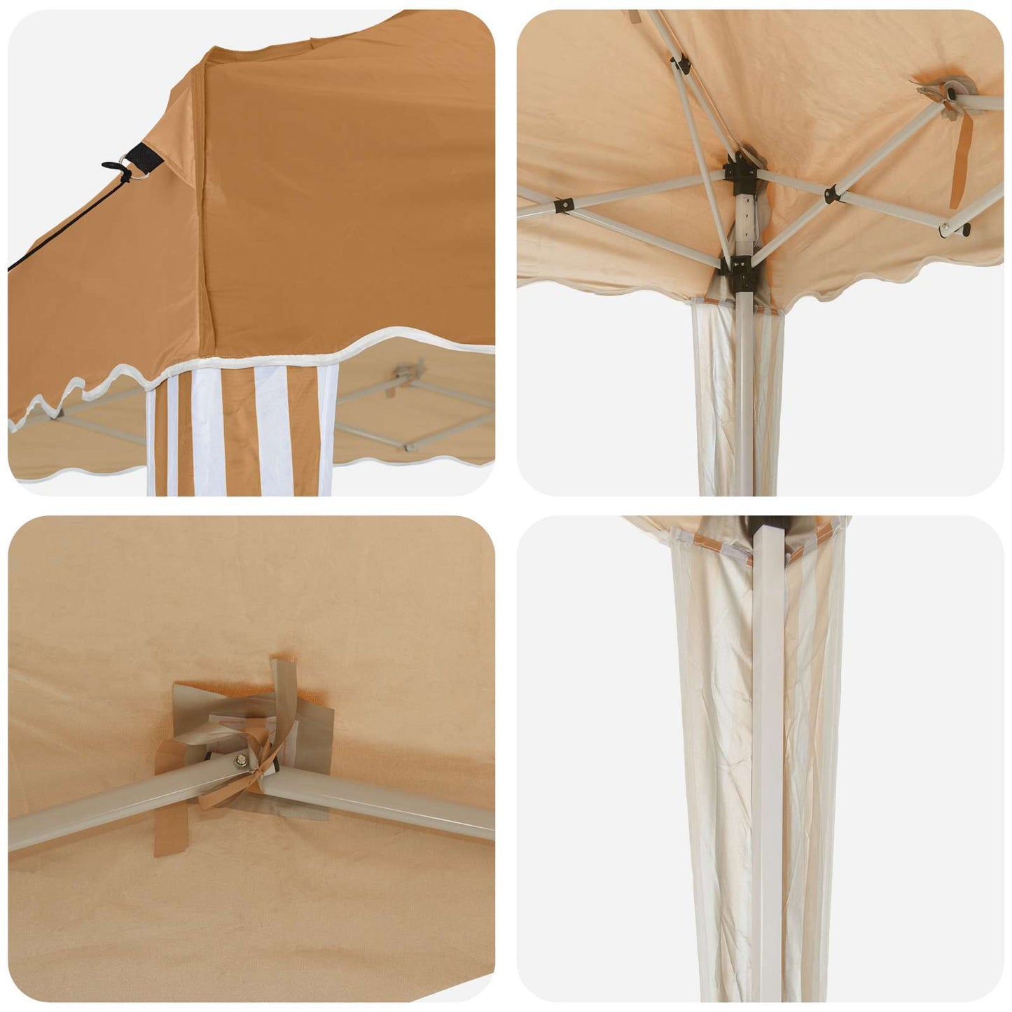 Pop-up Festtelt 288 x 288 x 245 cm Beige Oxford stof