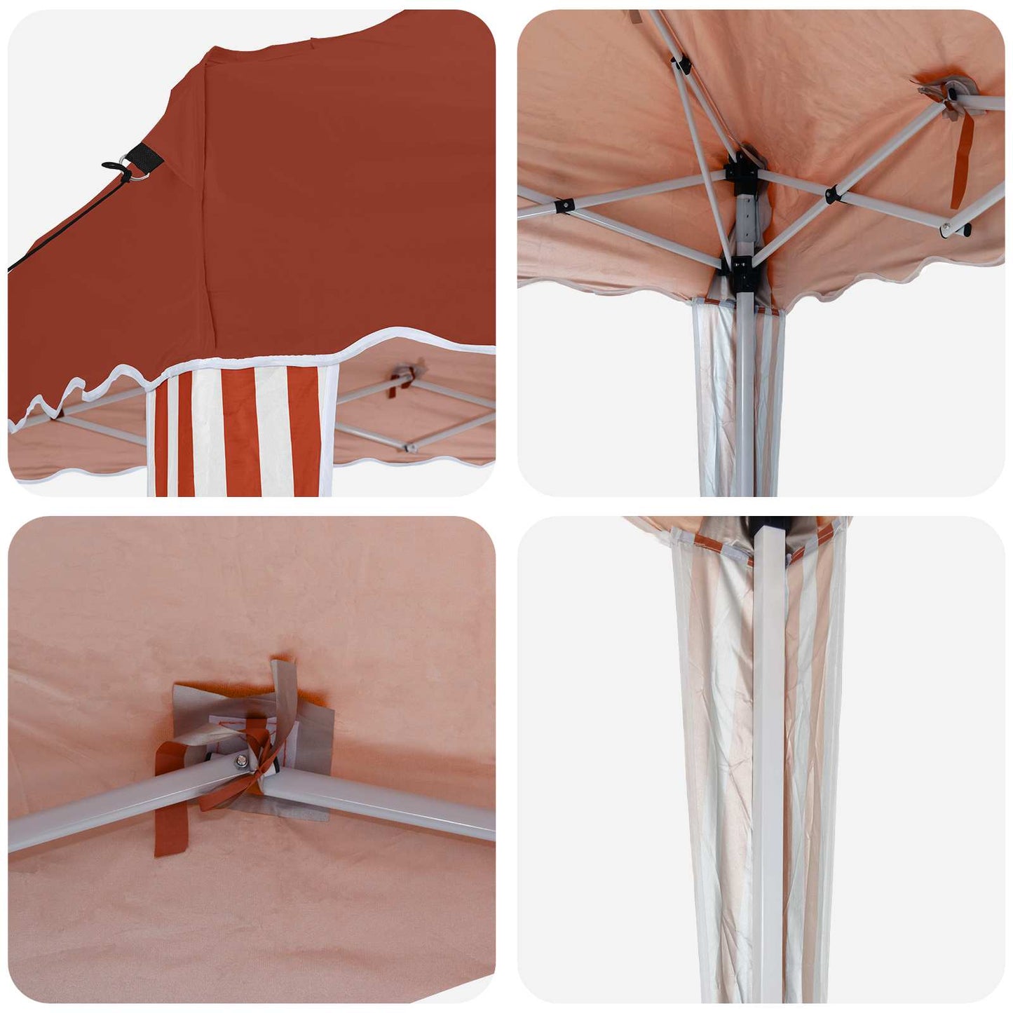 Pop-up Festtelt 288 x 288 x 245 cm Terrakotta Oxford stof