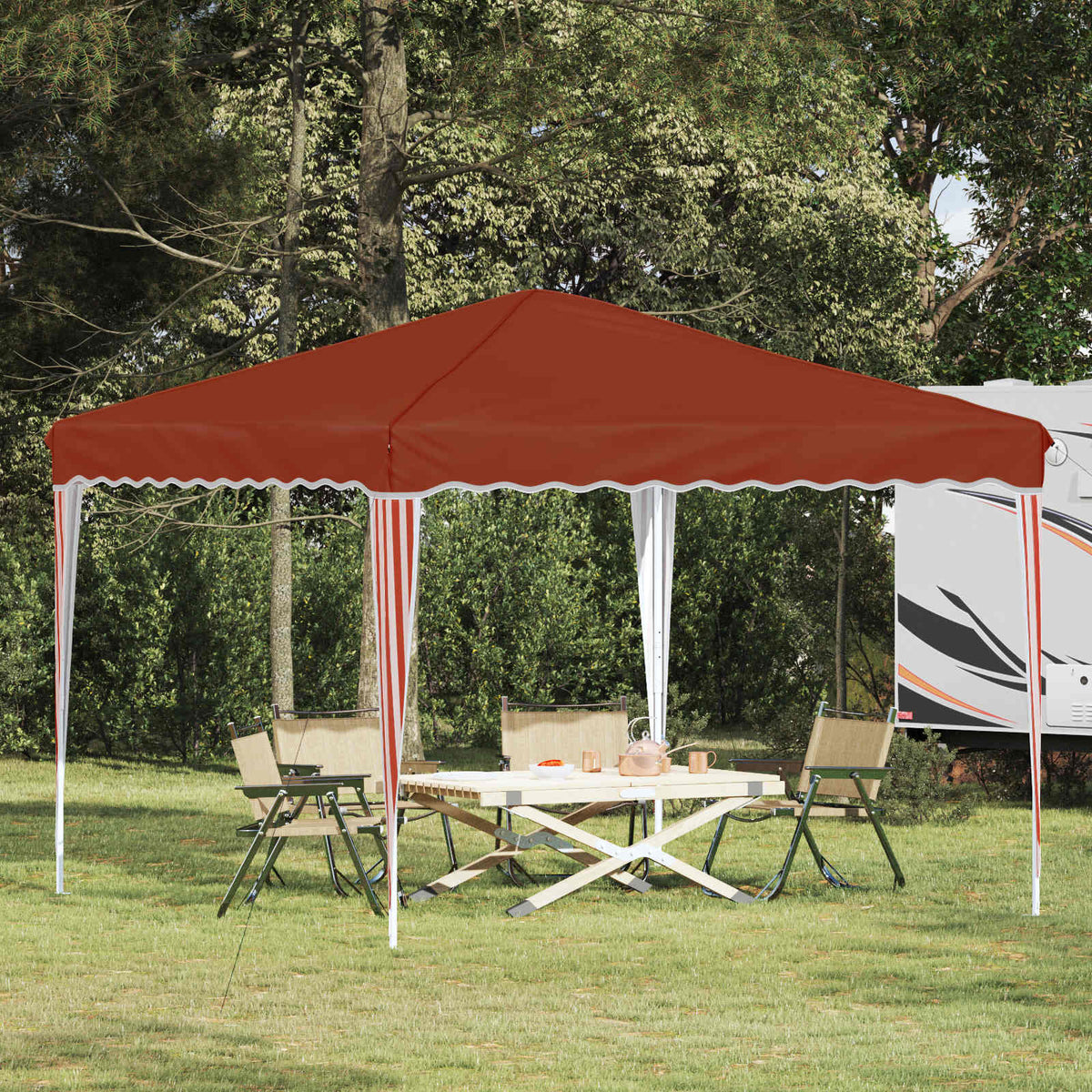 Pop-up Festtelt 288 x 288 x 245 cm Terrakotta Oxford stof