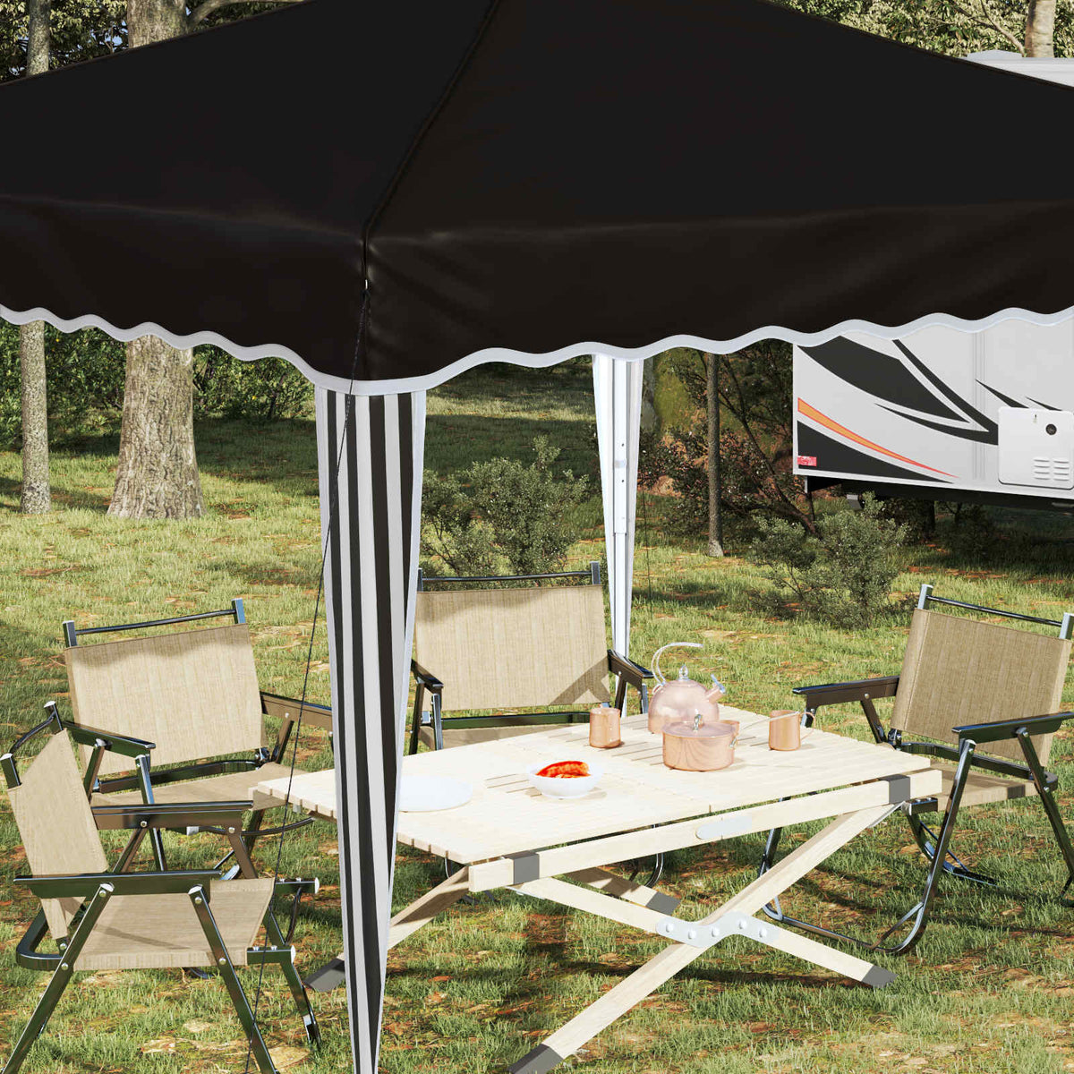 Pop-up Festtelt 288 x 288 x 245 cm Sort Oxford stof