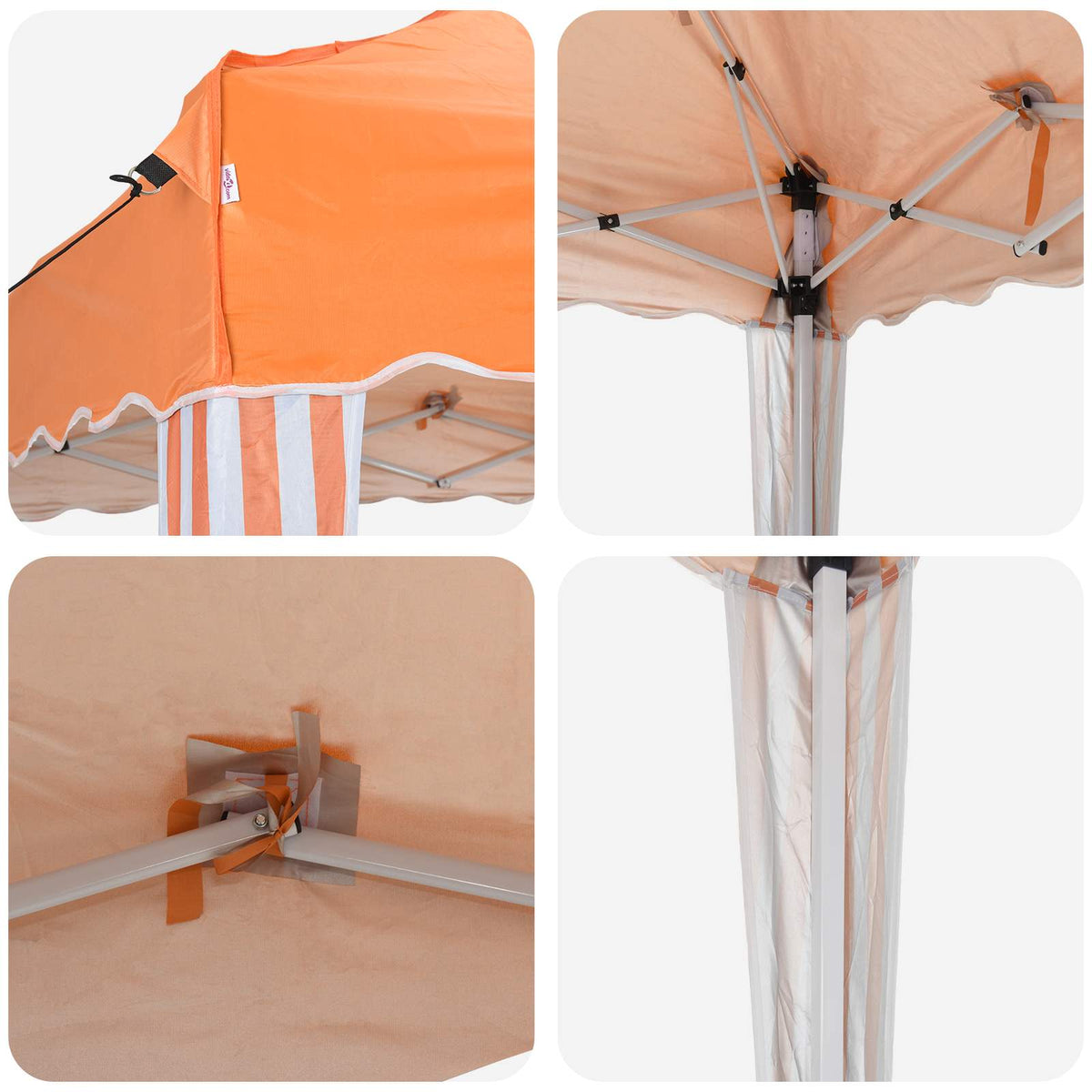 Pop-up Festtelt 288 x 288 x 245 cm Orange Oxford stof