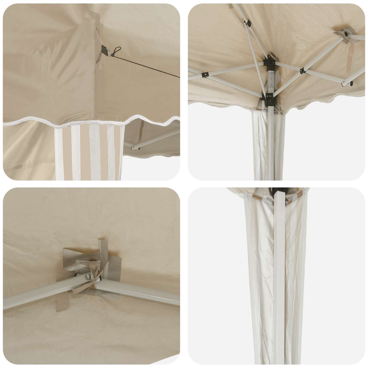 Pop-up Festtelt 288 x 288 x 245 cm Cremefarvet Oxford stof