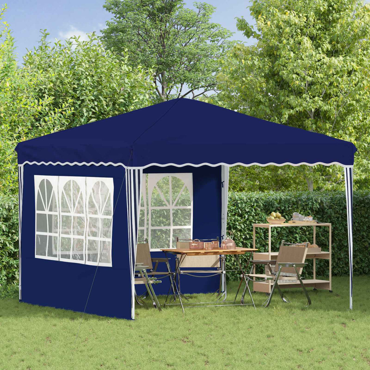 Pop-up Festtelt 288 x 288 x 245 cm Blå Oxford stof