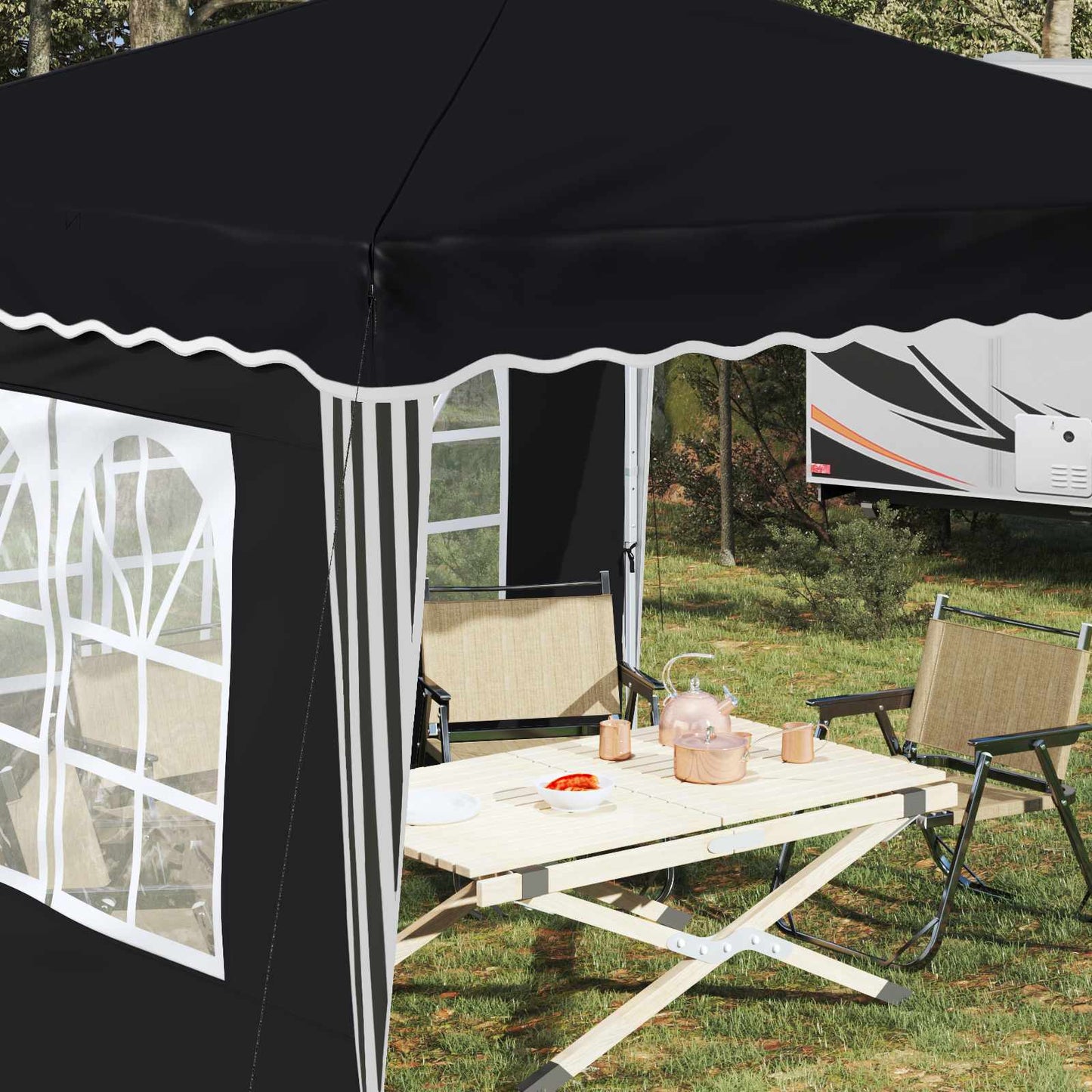 Pop-up Festtelt 288 x 288 x 245 cm Antracit Oxford stof