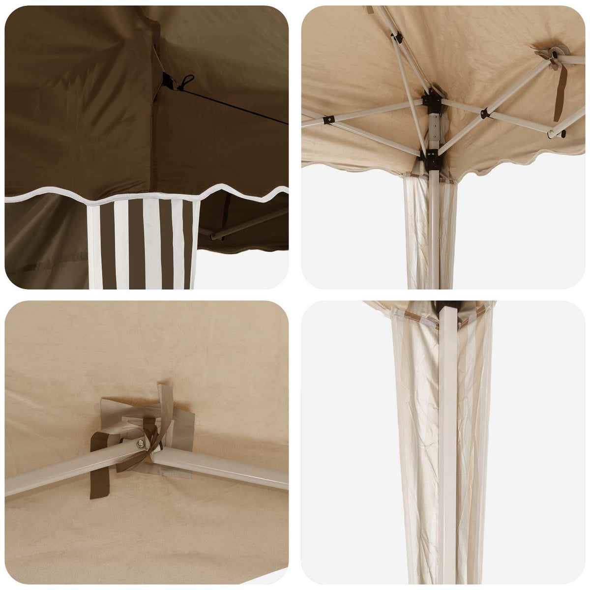 Pop-up Festtelt 288 x 288 x 245 cm Gråbrun Oxford stof